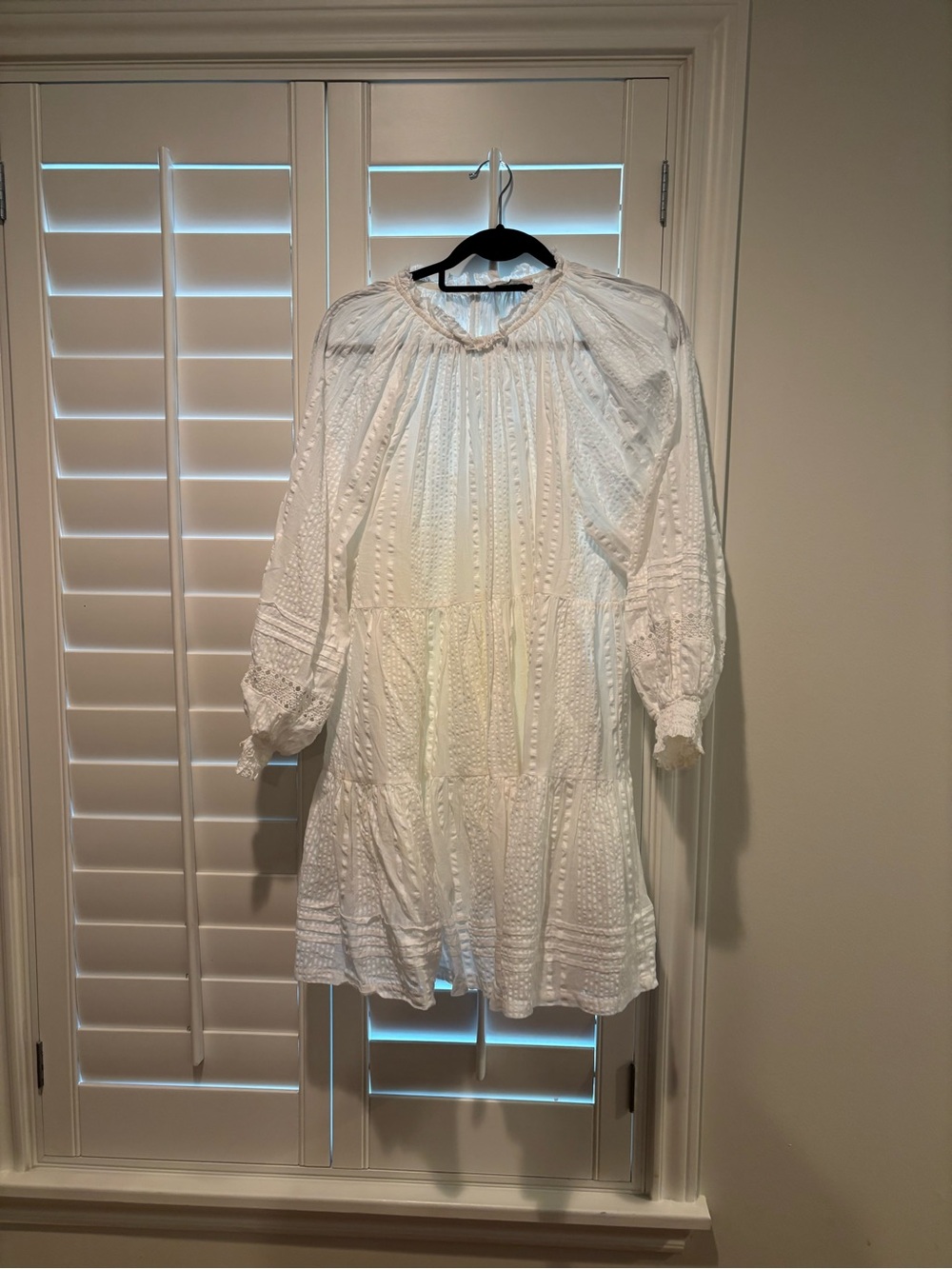 Cleobella White Eyelet Tiered Mini Dress
